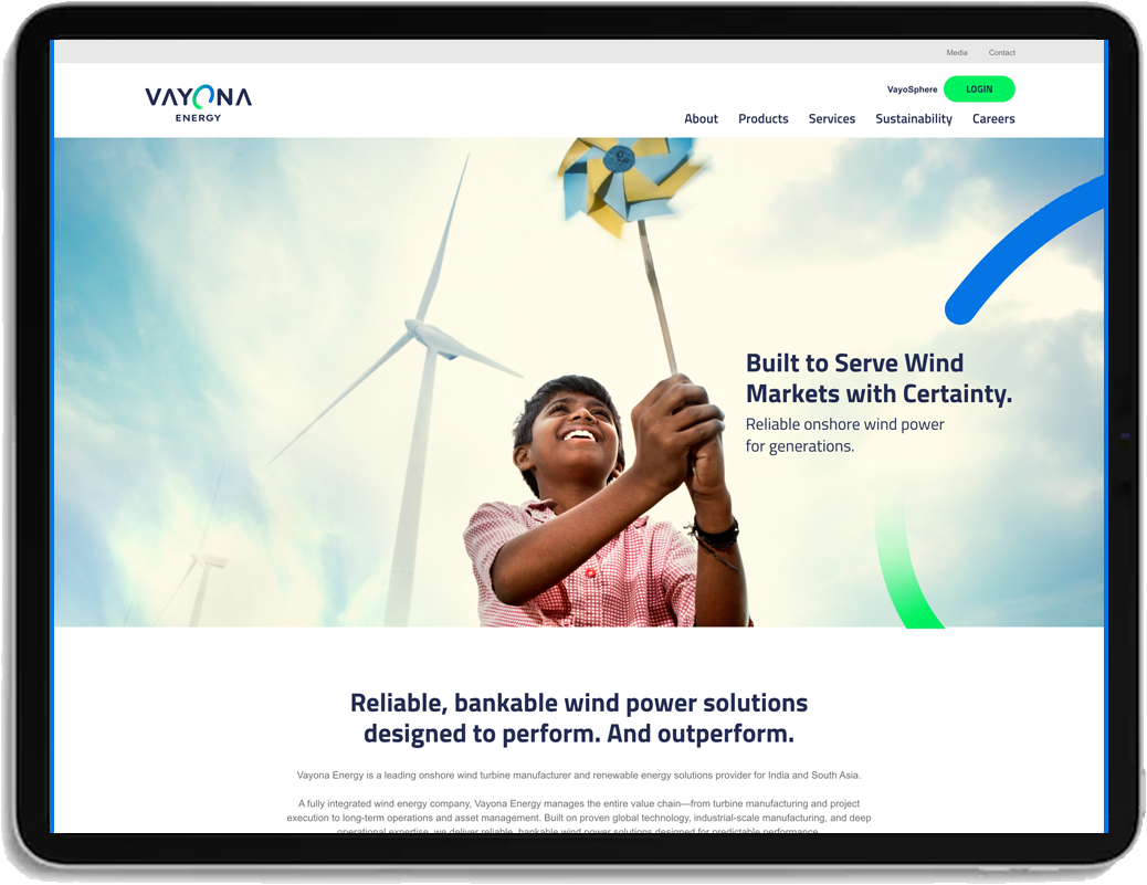 Vayona Energy – Corporate Website - Solution
