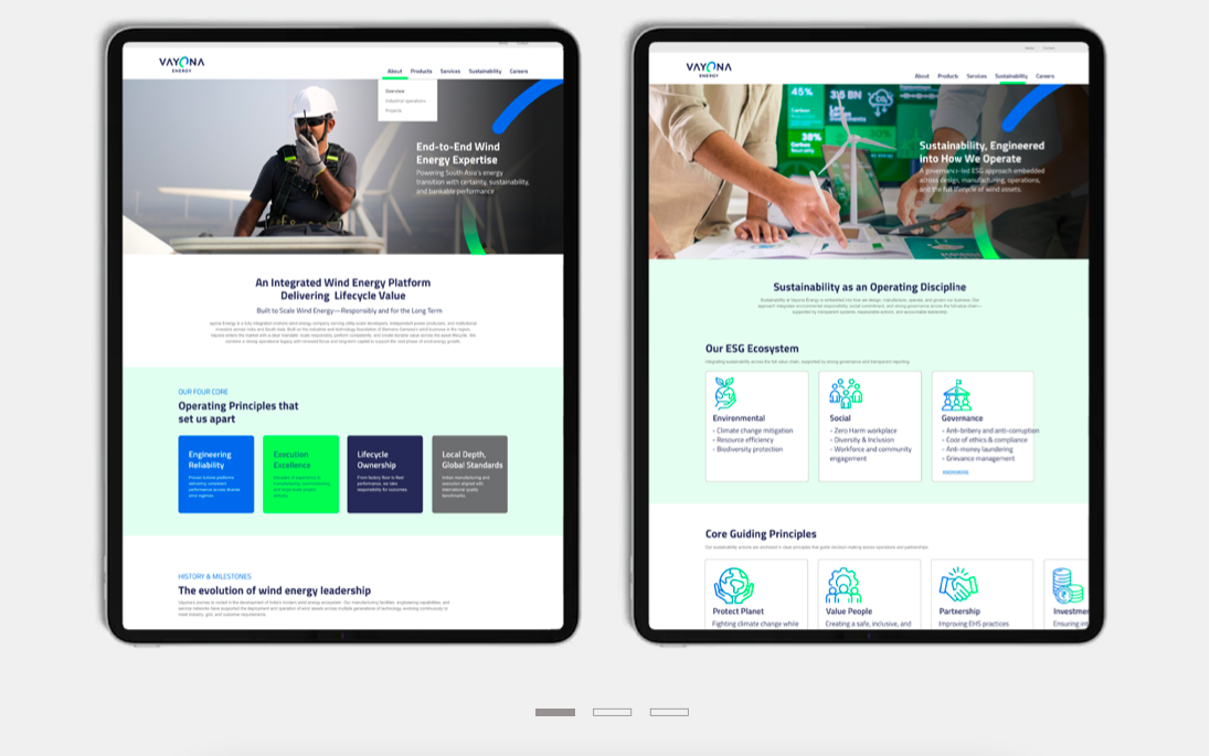 Vayona Energy – Corporate Website - Outcome